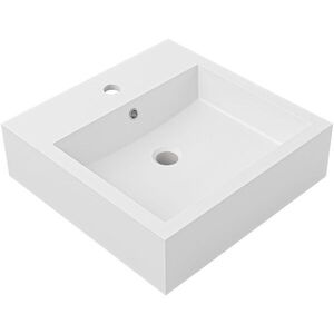 CERANO Umyvadlo z litého mramoru Esme s přepadem bílá matná 45x45 CER-679469 obraz