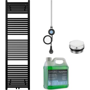 CERANO Koupelnový elektrický radiátorový set Lincoln WIFI 600W černá matná 1800x500 mm CER-680543 obraz