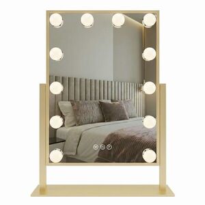 REA Zrcadlo LED HOLLYWOOD L.Gold 30x40 HOM-01804 obraz