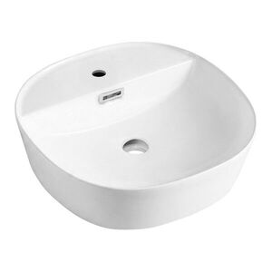 Mereo Umyvadlo na desku s přepadem, Lota, 400x400x150 mm, čtvercové, keramické UC404015S obraz