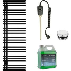 CERANO Koupelnový elektrický radiátorový set Burke L/P 600W černá matná 1600x500 mm CER-680549 obraz