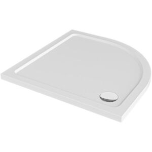 CERANO Sprchová vanička čtvrtkruhová Brio SMC/minerální kompozit strukturovaná bílá 80x80x4 CER-679497 obraz