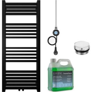 CERANO Koupelnový elektrický radiátorový set Franko WIFI 300W černá matná 1200x500 mm CER-680550 obraz