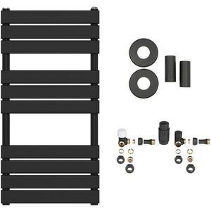 CERANO Koupelnový radiátorový set Claude ústřední vytápění boční připojení 480W černá matná 1000x500 mm CER-046075 obraz