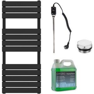 CERANO Koupelnový elektrický radiátorový set Claude 600W černá matná 1200x500 mm CER-680554 obraz
