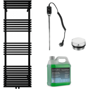 CERANO Koupelnový elektrický radiátorový set Luigi 600W černá matná 1600x500 mm CER-680556 obraz