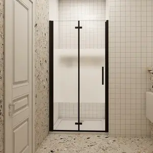 H K Sprchové dveře MELODY BLACK LINE B8 80 zalamovací, 80–82 × 195 SE-MBLINEB880SET obraz