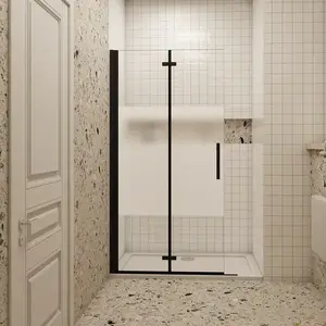 H K Zalamovací WALK-IN zástěna Melody Black Line WF1 76x195, čiré sklo MBLINEWF176 obraz