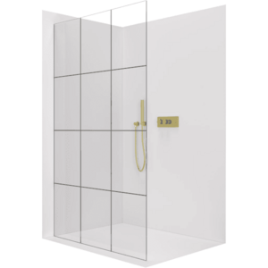 CERANO Sprchová zástěna Walk-in Crystal L/P 8 mm bezvzpěrový systém zlatá, industriální sklo 160x200 CER-8050BD6691 obraz