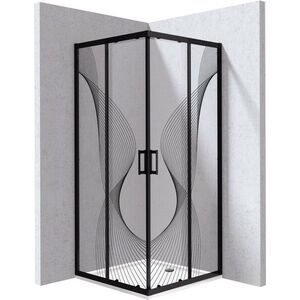 DEANTE Funkia Evo čtvercový kout s vaničkou, 80x80 cm – vzor vlna KYCPNB88P obraz