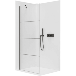 CERANO Sprchová zástěna Walk-in Onyx Y L/P 8 mm černá matná, industriální sklo 90x200 CER-8050BD1384 obraz