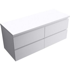 CERANO Koupelnová skříňka Carole bílá matná + deska pod umyvadlo Navira Pro 36 mm 120x51, 6x46 CER-668264 obraz
