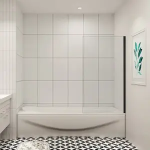 H K Pevná vanová zástěna V1 BLACK 80 × 140 – čiré sklo, černá, L/P varianta V1B-80 obraz