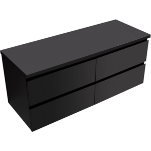CERANO Koupelnová skříňka Carole černá matná + deska pod umyvadlo Navira Pro 36 mm 160x51, 6x46 CER-668291 obraz
