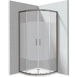 DEANTE Funkia Evo čtvrtkruhový kout s vaničkou, 80x80 cm – vzor pruh KYPPDE88P obraz