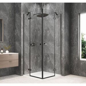 POLYSAN GLOBE GUN METAL čtvercový sprchový kout 900x900, rohový vstup, čiré sklo GB5990GM obraz