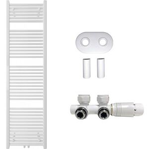 CERANO Koupelnový radiátorový set Lincoln ústřední vytápění středové připojení 50 mm 559W bílá lesklá 1800x500 mm CER-663418 obraz