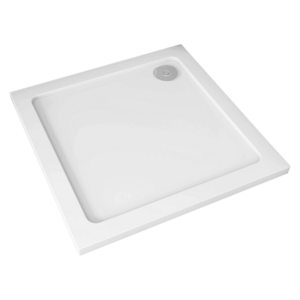 CERANO Sprchová vanička čtvercová Piato litý mramor bílá lesklá 90x90x3 CER-476942 obraz