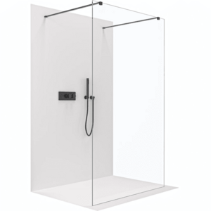 CERANO Sprchová zástěna Walk-in Onyx Duo L/P 8 mm hranatá vzpěra černá matná, transparentní sklo 150x200 CER-8050BD2026 obraz