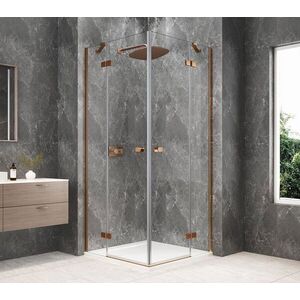 POLYSAN GLOBE COPPER MATT čtvercový sprchový kout 1000x1000, rohový vstup, čiré sklo GB5010PG obraz