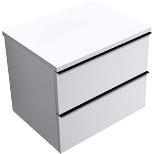 CERANO Koupelnová skříňka Velora bílá matná, úchytka černá + deska pod umyvadlo Navira Pro 36 mm 70x56, 6x46, 5 CER-668516 obraz