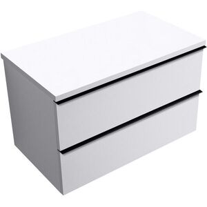 CERANO Koupelnová skříňka Velora bílá matná, úchytka černá + deska pod umyvadlo Navira Pro 36 mm 80x56, 6x46, 5 CER-668519 obraz