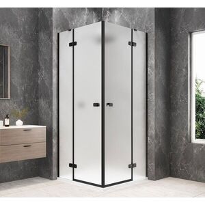 POLYSAN GLOBE BLACK čtvercový sprchový kout 800x800, rohový vstup, matné sklo GB5880MB obraz