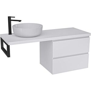 CERANO Koupelnová skříňka Carole bílá matná + deska pod umyvadlo Navira Pro 36 mm + konzole černá 120x51, 6x46 CER-606174 obraz