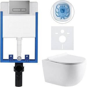 CERANO Kompletní WC set Profi/Felci bílá lesklá WC tlačítko Slim/Tmavě šedá pro zazdění 52, 5x36 CER-351617 obraz