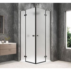 POLYSAN GLOBE GUN METAL čtvercový sprchový kout 900x900, rohový vstup, matné sklo GB5990MGM obraz
