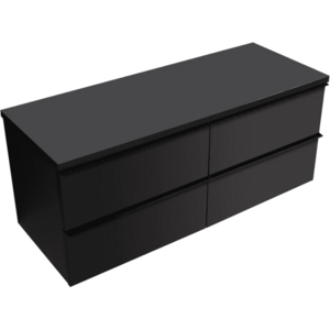 CERANO Koupelnová skříňka Velora černá matná, úchytka černá + deska pod umyvadlo Navira Pro 36 mm 160x56, 6x46, 5 CER-668567 obraz