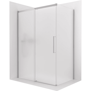 CERANO Sprchový kout Lantono levá 8 mm Soft-Close chrom, mléčné sklo 130x70 posuvný CER-665365 obraz