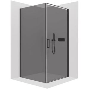 CERANO Sprchový kout Porte L/P 8 mm černá matná, grafitové sklo 100x70x195 otočný CER-8050BD7485 obraz
