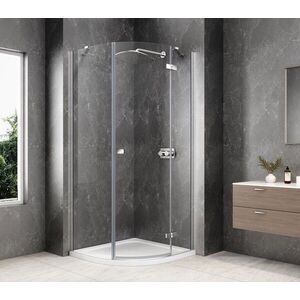 POLYSAN GLOBE CHROME čtvrtkruhový sprchový kout 900x900, čiré sklo, pravé GB2690RC obraz