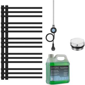 CERANO Koupelnový elektrický radiátorový set Burke L/P WIFI 300W černá matná 1000x500 mm CER-381557 obraz