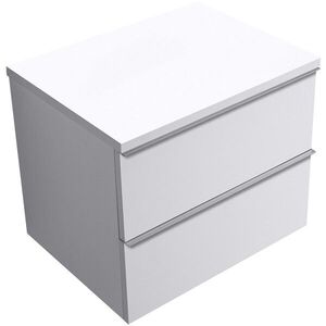 CERANO Koupelnová skříňka Velora bílá matná, úchytka chrom + deska pod umyvadlo Navira Pro 36 mm 70x56, 6x46, 5 CER-668630 obraz