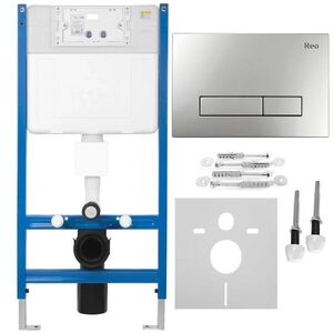 REA Podomítkový WC systém K011A-Q + tlačítka I Brush Satin KPL-E0635 obraz
