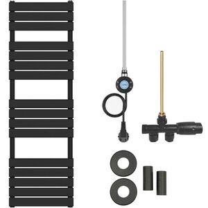 CERANO Koupelnový radiátorový set Claude kombinované vytápění, wifi tyč boční jednobodové připojení 600W černá matná 1600x500 mm CER-663679 obraz