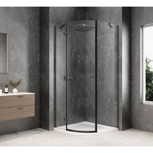 POLYSAN GLOBE GUN METAL čtvrtkruhový sprchový kout 1000x1000, čiré sklo, levé GB2610LGM obraz