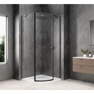 POLYSAN GLOBE GUN METAL čtvrtkruhový sprchový kout 1000x1000, čiré sklo, pravé GB2610RGM obraz