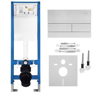 REA Podomítkový Instalační Set Slim 024N pro WC s Tlačítkem T Brush Steel KPL-E1057 obraz