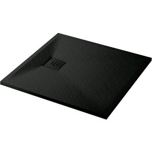 CERANO Sprchová vanička čtvercová Pablo SMC/minerální kompozit strukturovaná černá matná 90x90x3 CER-481141 obraz