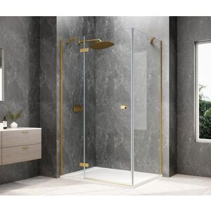POLYSAN GLOBE GOLD MATT obdélníkový sprchový kout 900x800, čiré sklo, levé GB1090-3215LG obraz