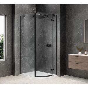 POLYSAN GLOBE BLACK čtvrtkruhový sprchový kout 800x900, čiré sklo, pravé GB2890RB obraz