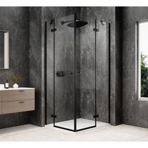 POLYSAN GLOBE BLACK obdélníkový sprchový kout 1000x800, rohový vstup, čiré sklo GB5080B obraz