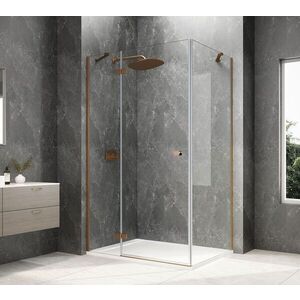 POLYSAN GLOBE COPPER MATT obdélníkový sprchový kout 900x800, čiré sklo, levé GB1090-3215LPG obraz