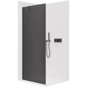 CERANO Sprchová zástěna Walk-in Onyx Y L/P 8 mm černá matná, grafitové sklo 150x200 CER-8050BD1133 obraz
