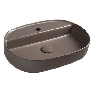 ISVEA INFINITY OVAL keramické umyvadlo na desku, 60x40cm, taupe 10NF65060-2H obraz