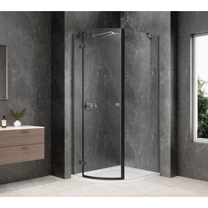 POLYSAN GLOBE GUN METAL čtvrtkruhový sprchový kout 800x900, čiré sklo, levé GB2890LGM obraz