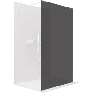 CERANO Sprchová zástěna Walk-in Onyx Duo L/P 8 mm hranatá vzpěra bílá matná, grafitové sklo 90x200 CER-8050BD1776 obraz